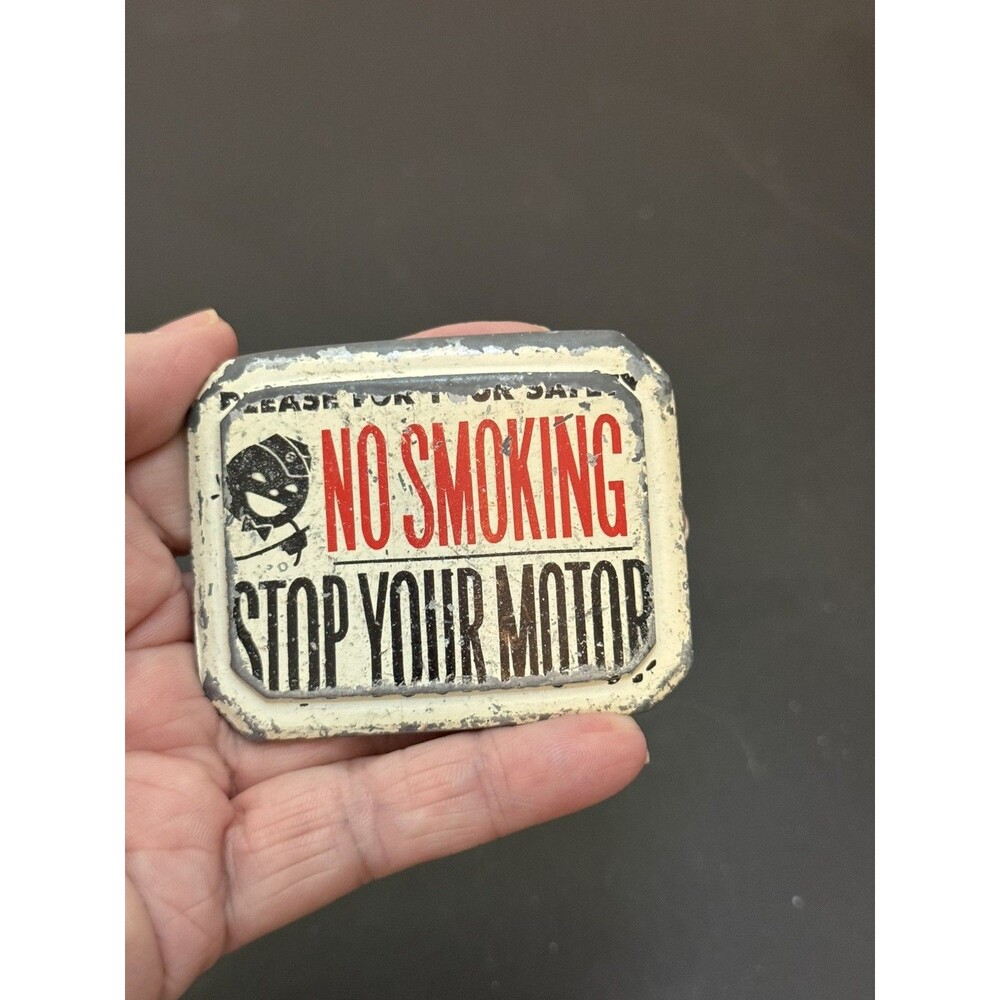 Vintage No Smoking Stop Your Motor Belt Buckle Made in Italy